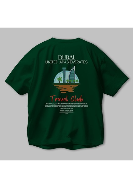 Dubai United Arab Emirates Arka Baskılı Oversize T-Shirt Erkek Kadın Pamuk Bisiklet Yaka Tişort modelleri