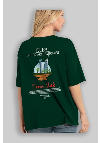 Dubai United Arab Emirates Arka Baskılı Oversize T-Shirt Erkek Kadın Pamuk Bisiklet Yaka Tişort fırsatları