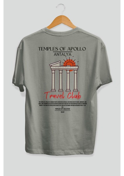 Temples Of Apollo Antalya Arka Baskılı Oversize T-Shirt Erkek Kadın Pamuk Bisiklet Yaka Tişort fiyatları