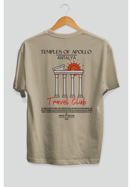 Temples Of Apollo Antalya Arka Baskılı Oversize T-Shirt Erkek Kadın Pamuk Bisiklet Yaka Tişort fiyatları