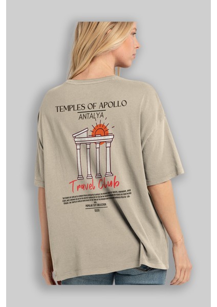 Temples Of Apollo Antalya Arka Baskılı Oversize T-Shirt Erkek Kadın Pamuk Bisiklet Yaka Tişort modelleri