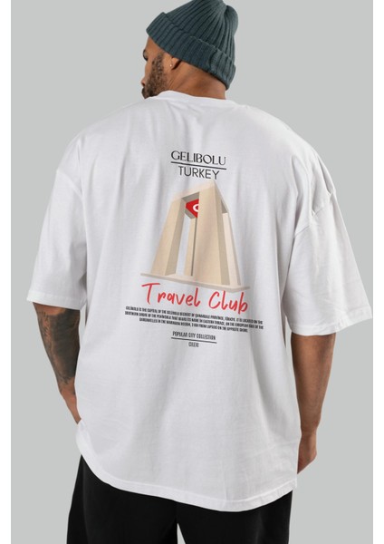 Gelibolu Turkey Arka Baskılı Oversize T-Shirt Erkek Kadın Pamuk Bisiklet Yaka Tişort indirimleri