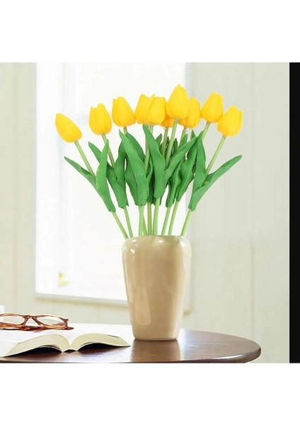 Yapay 10'lu Islak Lale Buketi Gerçeksi Doku Düğün Nişan Söz Kız Isteme Çiçeği