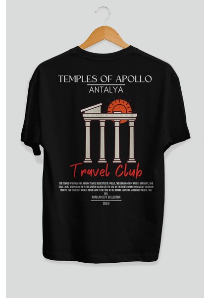 Temples Of Apollo Antalya Arka Baskılı Oversize T-Shirt Erkek Kadın Pamuk Bisiklet Yaka Tişort fiyatları