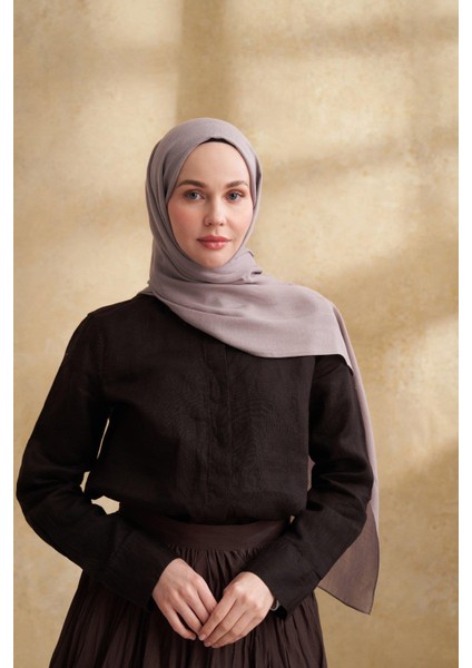 Pamuk Modal Aden Desen Şal - Vizon