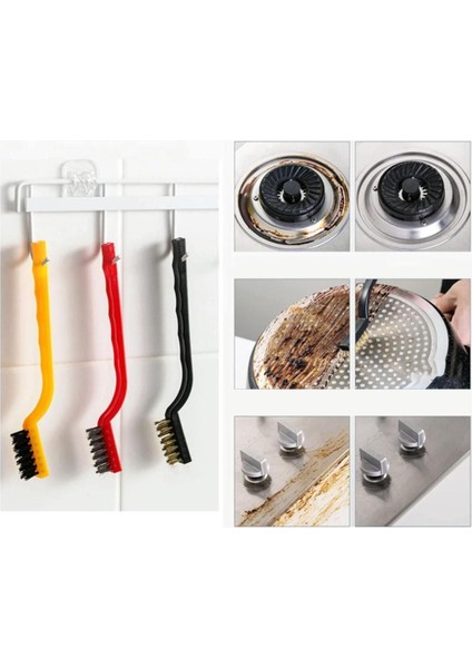 3 Farklı Fırça Temizlik Seti Plastik Demir Pirinç Uçlu Mutfak Banyo Temizleme Fırçası fiyatları