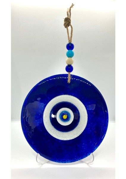 El Yapımı Lacivert Nazar Boncuklu Balkon Duvar Dekoru 20 cm modelleri