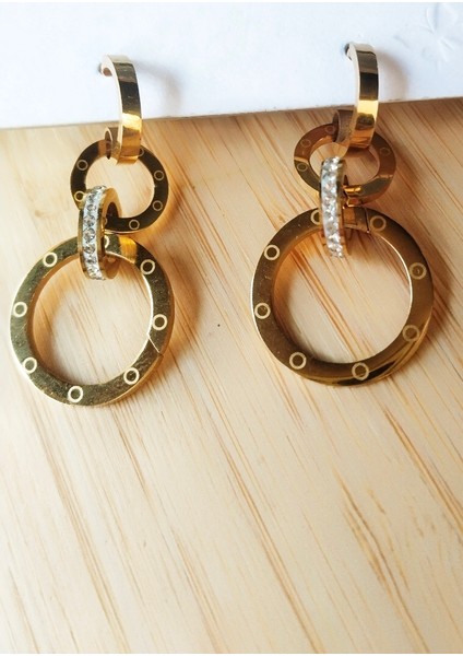 Lüks Gösterişli Yılan Figürlü Sallantılı Küpe