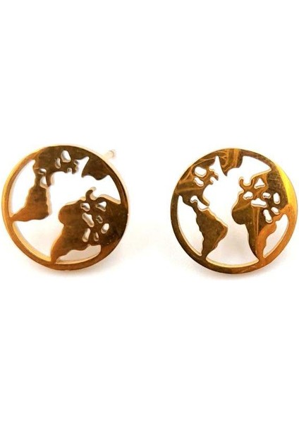 Gold Renk Figürlü Çelik Küpe