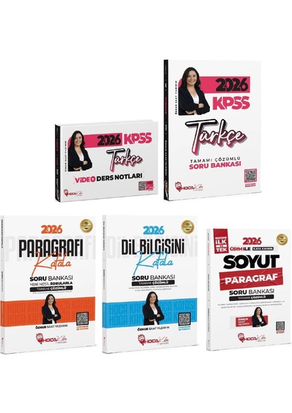 Anla Kazan + Hoca Kafası 2026 Kpss Türkçe + Paragraf + Dil Bilgisi Video Ders Notları + Soru Bankası 5 Li Set - Öznur Saat Yıldırım Anla Kazan + Hoca Kafası Yayınları