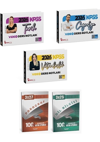 Anla Kazan + Hoca Kafası 2026 Kpss Tarih + Coğrafya + Vatandaşlık Video Ders Notları 3 Lü Set Anla Kazan + Hoca Kafası Yayınları