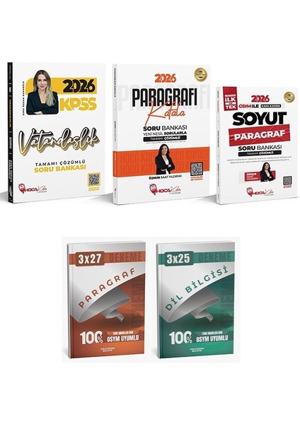 Anla Kazan + Hoca Kafası 2026 Kpss Vatandaşlık + Paragraf Soru Bankası 3 Lü Set - Esra Özkan Karaoğlu, Öznur Saat Yıldırım Anla Kazan + Hoca Kafası Yayınları