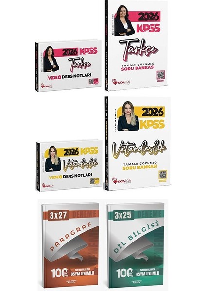Anla Kazan + Hoca Kafası 2026 Kpss Türkçe + Vatandaşlık Video Ders Notları + Soru Bankası 4 Lü Set - Öznur Saat Yıldırım, Esra Özkan Karaoğlu Anla Kazan + Hoca Kafası Yayınları