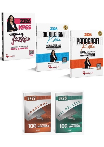 Anla Kazan + Hoca Kafası 2026 Kpss Türkçe + Paragraf + Dil Bilgisi Soru Bankası 3 Lü Set - Öznur Saat Yıldırım Anla Kazan + Hoca Kafası Yayınları