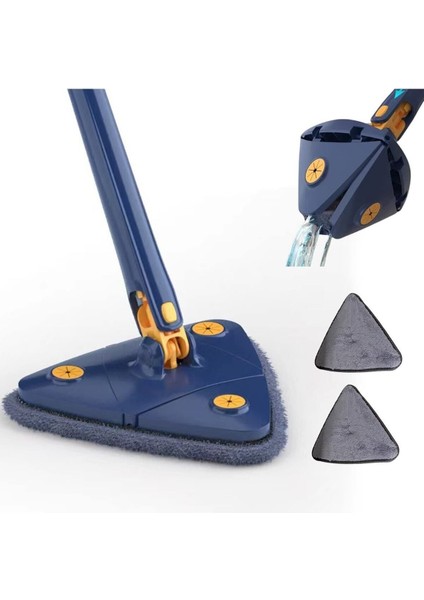 Kendinden Sıkmalı Üçgen Mop Cam Duvar Yer Silebilen Yedek Mikrofiber Bezli Paspas