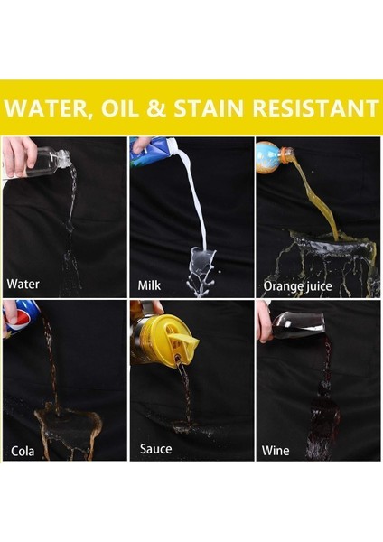 Boyundan Askılı Siyah Leke Tutmaz Cepli Önlük, Şef ve Aşçı Için Mükemmel Seçim indirimleri