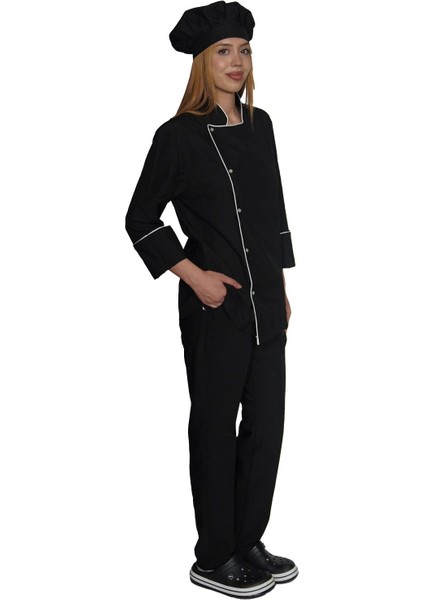 Siyah Unisex Aşçı ve Şef Ceketi, Şık ve Rahat Tasarım modelleri
