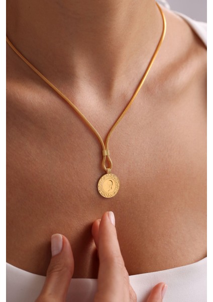 14 Ayar Kalze Çeyrekli Kolye