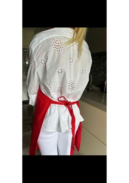 Kırmızı Önlük, Leke Tutmayan, Sıvı Geçirmez, Kumaş, Restoran, Pastane, Kasap, Kuaför fırsatları