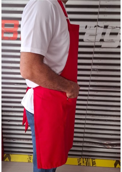 Kırmızı Önlük, Leke Tutmayan, Sıvı Geçirmez, Kumaş, Restoran, Pastane, Kasap, Kuaför