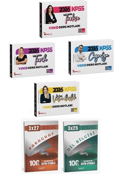 Anla Kazan + Hoca Kafası 2026 Kpss Türkçe + Tarih + Coğrafya + Vatandaşlık Video Ders Notları 4 Lü Set Anla Kazan + Hoca Kafası Yayınları