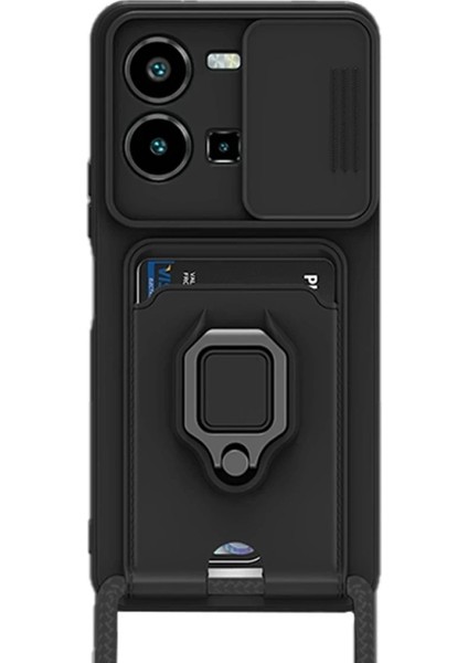 Vivo Y35 Kılıf Zuma Kartvizitli Yüzüklü Silikon - Siyah fiyatları