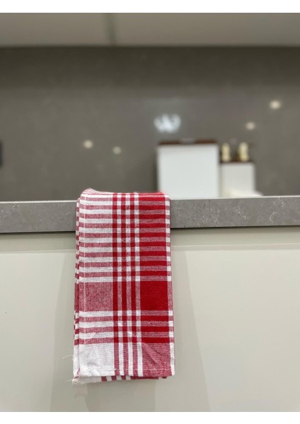 Yumuşak Pamuk Kurulama Bezi, Kırmızı Renkli, Hijyenik ve Doğal Kullanım.