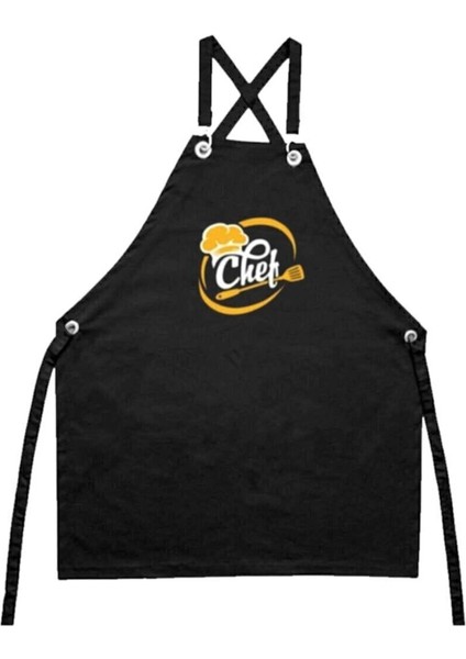 Lüx Chef Baskılı Mutfak Önlüğü, Şık ve Koruyucu Tasarım