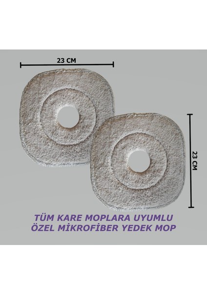 Kıl ve Tüyleri Toplayan Kare Mikrofiber Yedek Paspas Mop