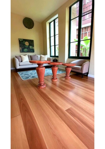 Modern Mantar Tasarımlı 3’lü Ahşap Sehpa Seti – Maun Renk Yan Sehpa modelleri