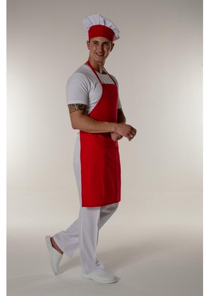 Kırmızı Mutfak ve Aşçı Askılı Önlük, Şık ve Kullanışlı Tasarım