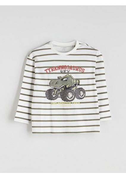 Bisiklet Yaka Baskılı Erkek Bebek Sweatshirt ve Eşofman Alt 2'li (W5) fiyatları