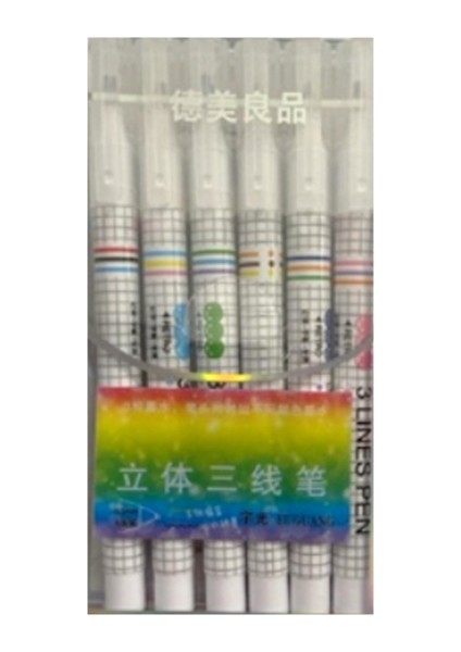 Fineliner Renkli Kalem 3 Renk Uçlu Seti 6lı