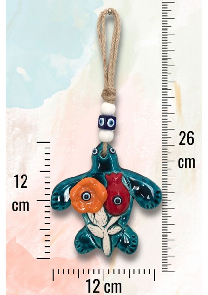 Mavi Çiçek Motifli 2 Parça Seramik Bohem Duvar Dekorasyonu, Ev ve Bahçe Süsü indirimleri