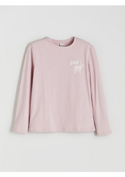 Bisiklet Yaka Baskılı Kız Çocuk Tişört 2'li (W5) indirimleri