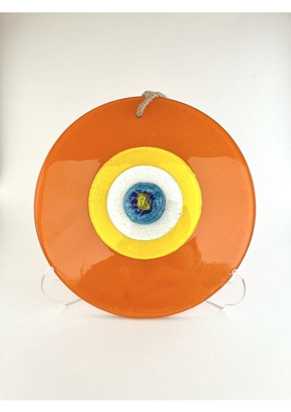 El Yapımı Turuncu Nazar Boncuğu, Balkon, Bahçe ve Duvar Süsü