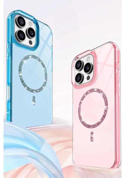 Apple iPhone 15 Pro Max Live Diamond Magsafe Kapak - Pembe fiyatları