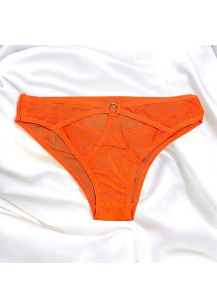 Turuncu Renk Brode Tül Halka Model Külotlu Sütyen Takım- Iç Çamaşırı Takımı indirimleri
