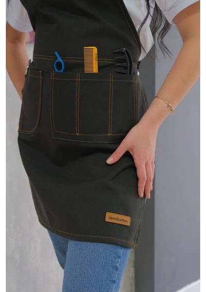 Deri Detaylı Askılı Önlük, Çok Amaçlı ve Şık Tasarım, Siyah modelleri