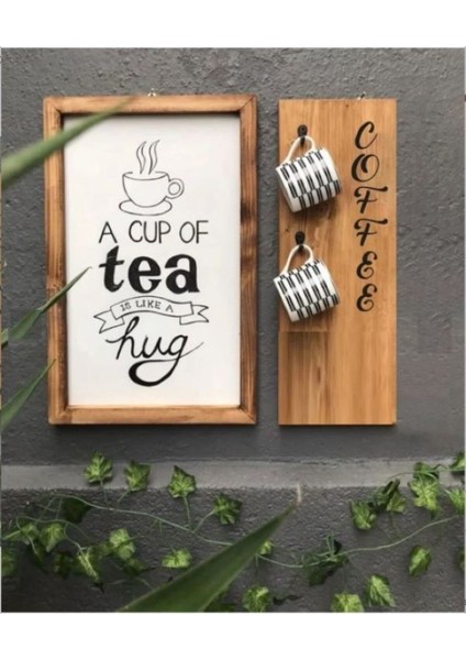 Kahverengi Duvar Dekoru, Kahve Köşesi, Mutfağa Şık Dokunuş