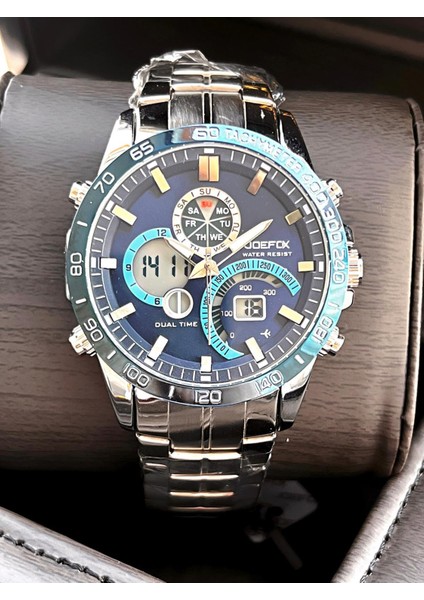 Çelik Kordon Dijital ve Analog 2 Yıl Garantili 3 Atm Suya Dayanıklı Erkek Kol Saati JOE.CL02 modelleri