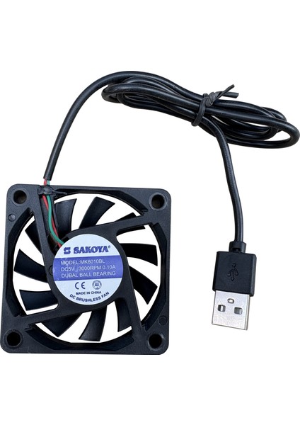 USB Fan 60X60X10 2 Adet Laptop, Modem, Tv Soğutucu Dubal Ball Bearing Sessiz 3000 Rpm