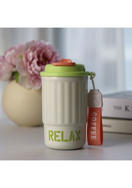 Çift Içecek Kahve Yalıtımlı Kupa Paslanmaz Çelik Öğrenci Pipetli Çay Bardağı (Yurt Dışından)