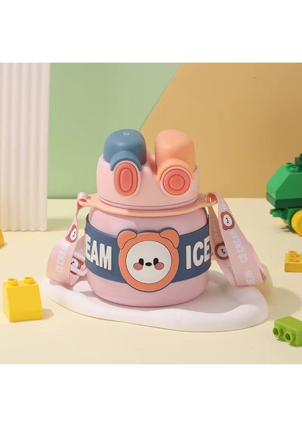 Çift Içecek Yalıtımlı Çocuk Büyük Göbek Kupa 316 Paslanmaz Çelik Pipetli Kupa (Yurt Dışından)