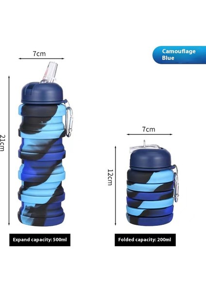 Silikon Geri Çekilebilir Spor Şişesi Açık Seyahat Şişesi Katlanır Kupa (Yurt Dışından)