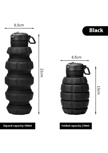 Silikon El Bombası Katlanır Su Şişesi Doğa Sporları Su Şişesi Kurı (Yurt Dışından)