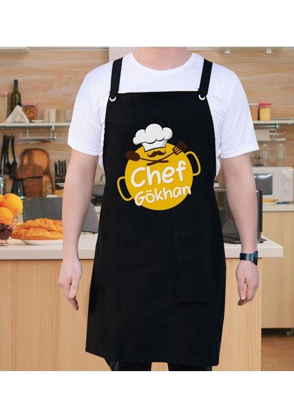 Kişiye Özel Siyah Profesyonel Aşçı Mutfak Önlüğü fiyatları