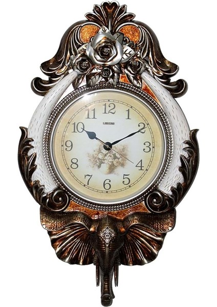 Duvar Saati Fil Temalı Büyük Polyester Saat Kyu No.2 48 x 84 cm