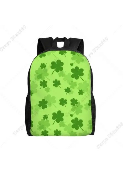 St.patrick Günü Yonca Büyük Sırt Çantası Paskalya Okul Çantası Kadınlar Için Açık Hava Seyahat Kampı Için Erkekler 15 Inç Dizüstü Bilgisayar Fermuarı: 6/boyut: 11.8X4.5X16.1 Inç (Yurt Dışından)