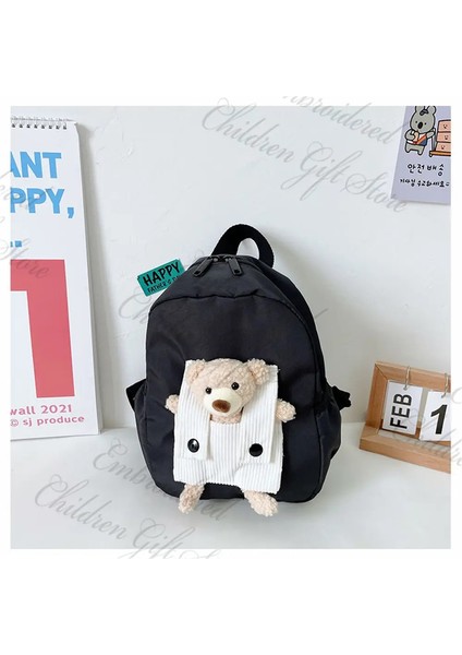 Yenilar Karikatür Kişiselleştirilmiş Isim Sırt Çantası Sevimli Bebek Sırt Çantası Özel Işlemeli Isim Anaokulu Kitap Çantası Giden Snackbags: Siyah/boyut: Kişiselleştirilmiş Isim (Yurt Dışından)